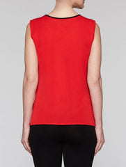 Poppy Red Tank with Black Trim