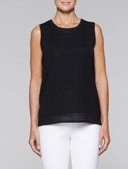 Black Lined Textured Tank