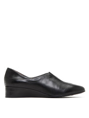 Taryn Rose Carmela Black Leather Wedge