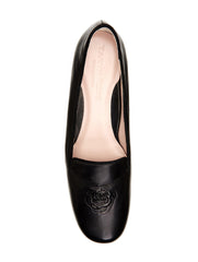 Taryn Rose Belissa Black Leather Smoking Slipper