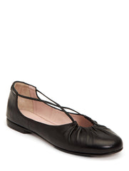 Taryn Rose Alessandra Black Leather Ballet Flat