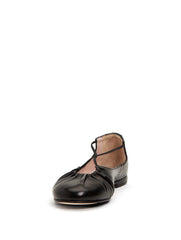 Taryn Rose Alessandra Black Leather Ballet Flat