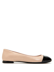 Taryn Rose Rosa Black/Nude Leather Ballet Flat