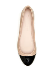 Taryn Rose Rosa Black/Nude Leather Ballet Flat
