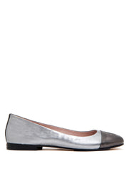 Taryn Rose Rosa Silver Metallic Leather Ballet Flat
