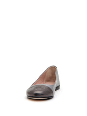 Taryn Rose Rosa Silver Metallic Leather Ballet Flat