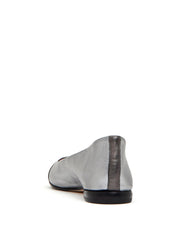 Taryn Rose Rosa Silver Metallic Leather Ballet Flat