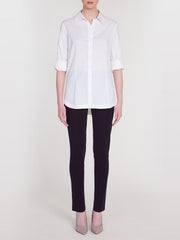 Long Sleeve Stretch Cotton Blouse