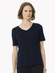 Short Sleeve V-Neck Knit Tunic