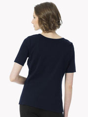 Short Sleeve V-Neck Knit Tunic