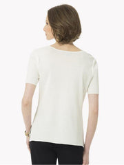 Short Sleeve V-Neck Knit Tunic