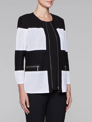 Bold Stripe Mesh Zip Jacket
